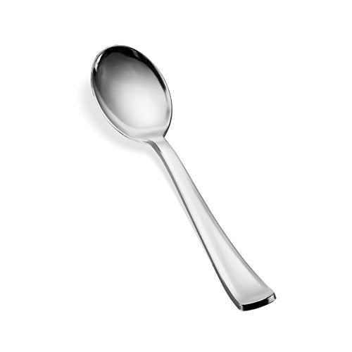 Tepco Settings Disposable Silver Plastic Cutlery Set - 600 Pieces, Regular