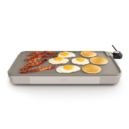 BELLA 12 x 22 Inch Electric Ceramic Nonstick Griddle Oatmilk Variation