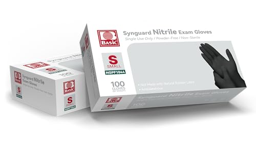 Intco Black Nitrile Exam Gloves 5 Mil - Latex-Free & Powder-Free, 1000 Count Small
