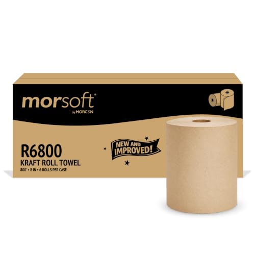 Morsoft R6800 Brown Hardwound Roll Paper Towels - Commercial Kitchen & Janitorial Use
