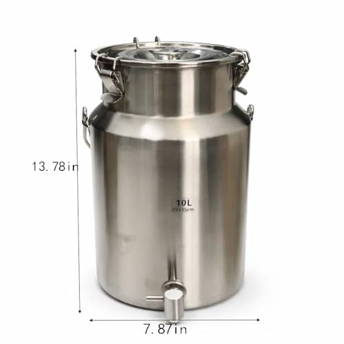 2.6 Gallon Stainless Steel Water Dispenser with Spigot - Heavy Duty Beverage & Milk Can