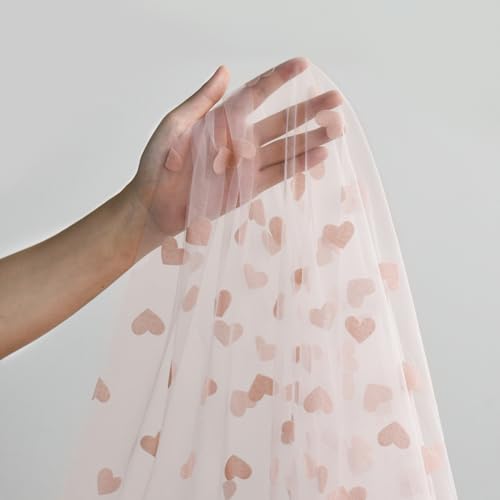 Pink Heart Gauze Table Runner 28 x 120 Inch for Wedding & Party Decor