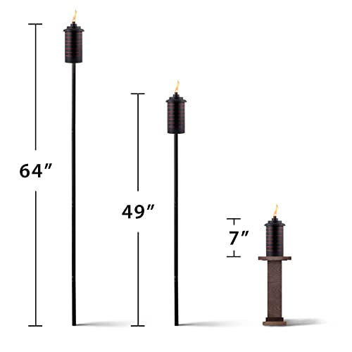 TIKI Horizon 2 Pack Outdoor Torches - Weather-Resistant 3-in-1 Garden & Patio Lighting