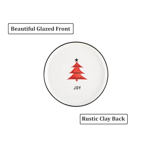 Santa Barbara Design Studio Holiday Appetizer Plates Set of 4 - Red Trees