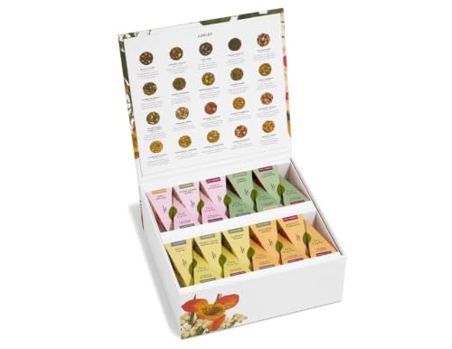 Tea Forte Jubilee Tea Sampler Set with 40 Pyramid Infuser Bags - Premium Tea Gift