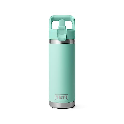 YETI Rambler 18 oz Seafoam Insulated Stainless Steel Water Bottle with Straw Cap