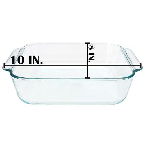 2 Qt Clear Square Glass Baking Dish - Oven & Microwave Safe