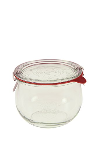 Set of Six 1/2L Tulip Glass Food Storage Jars with Sealed Lids