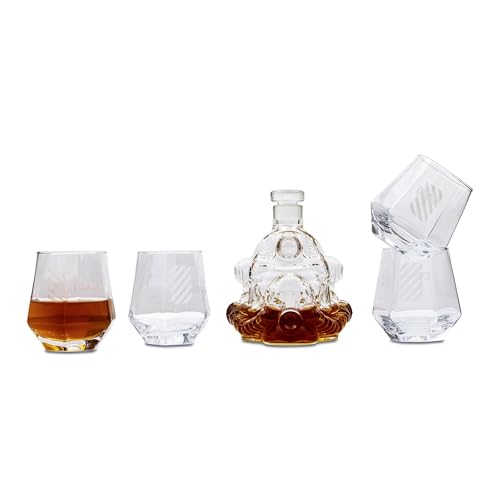 Fallout Brotherhood of Steel Whiskey Decanter Set with 4 Glasses - Home Barware Gift