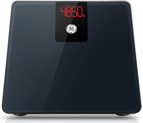 GE Digital Bathroom Scale Black 500lb Capacity - Heavy Duty Body Weight Scale