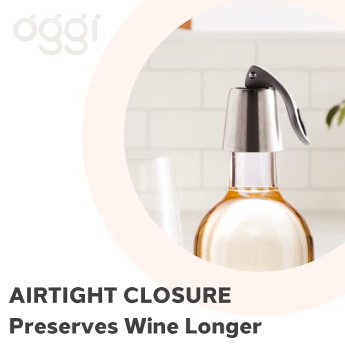 Oggi Bottle Stopper, Lever, Stylish Wine Topper (7653.)