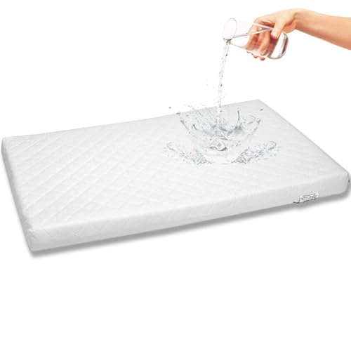 Baby Bassinet Mattress Pad - Rectangle 18x36 Inches, Hypoallergenic & Waterproof, Breathable, Easy to Clean, Made in USA