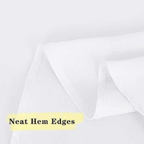 White Round Tablecloth 90 Inch Pack of 6 Fits 30-72 Inch Tables - Sancua