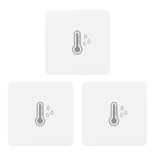 3-Pack Zigbee Temperature and Humidity Sensors for Smart Home - Compatible with Echo, Home Assistant, SmartThings, Homey