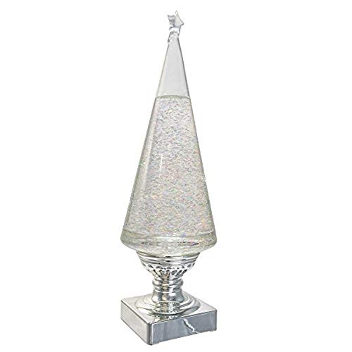 Kurt Adler 14-Inch Battery-Operated Lava Light Tree - Clear & Silver