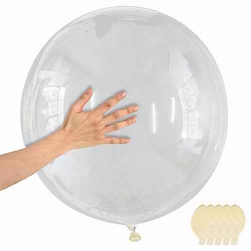 BEISHIDA 36 Inch Bobo Clear Balloons Transparent Large Balloons Giant Latex Ballon for Garland Arch, Wedding Birthday Baby Shower Party Decorations£¨5pcs of pack£©