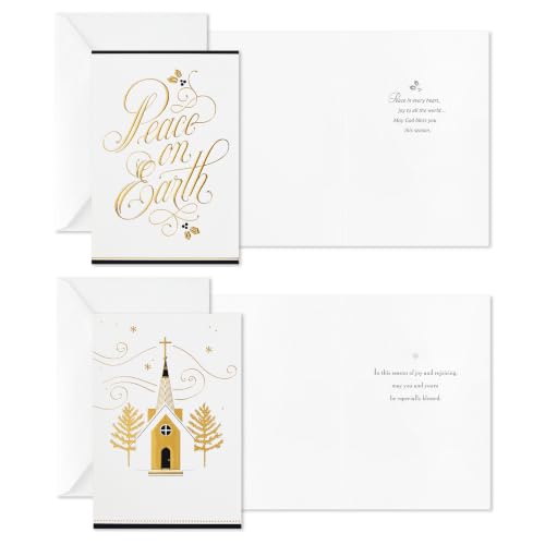 24-Pack Religious Christmas Cards with Gold Foil & Envelopes - Holiday Greetings