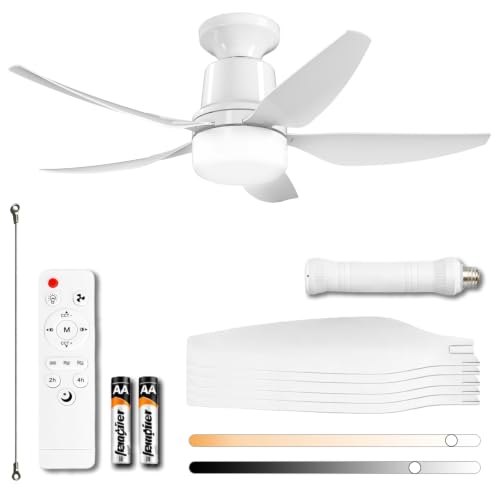 30-Inch Ceiling Fan with Light and Remote, Dimmable LED, Quiet Energy-Saving Motor