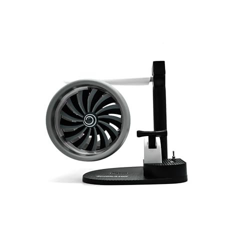 Blue Jet Engine Fan Model with Wireless Charger - Desk Gadget & Aviation Decor