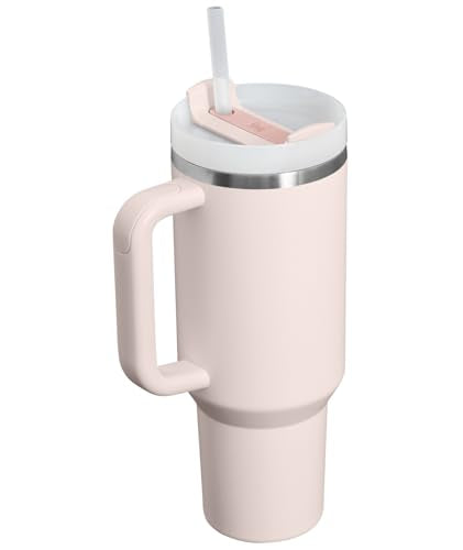 40 oz Rose Quartz Flow State Tumbler - Double Wall Insulated Drinkware, Leak-Resistant Lid