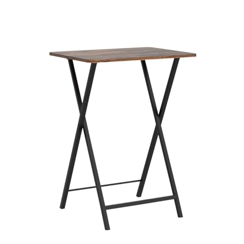 HOOBRO Set of 4 Folding TV Trays with Stand - Retro Metal Snack Tables