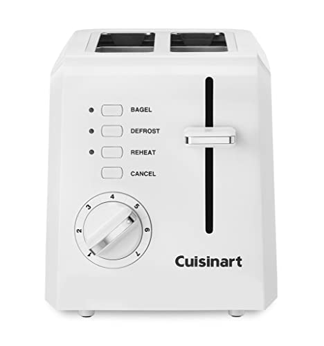 Cuisinart White 2-Slice Compact Toaster with Bagel Slots & 7 Shade Settings