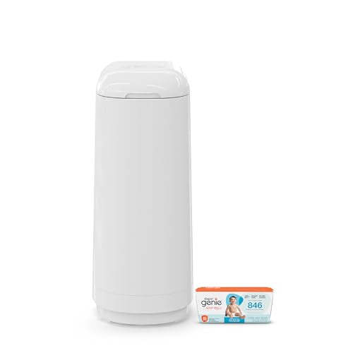 Diaper Genie Essence Diaper Pail with 18 Refill Bags - Odor Locking, No Foot Pedal