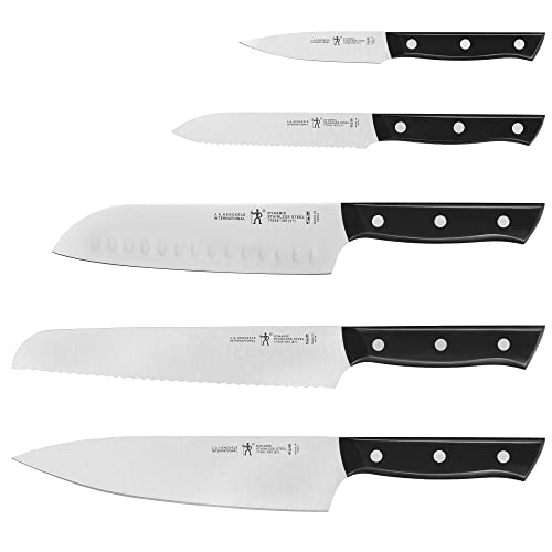 Henckels Dynamic 5-Piece Kitchen Knife Set with Chef, Bread, Utility, Paring & Santoku