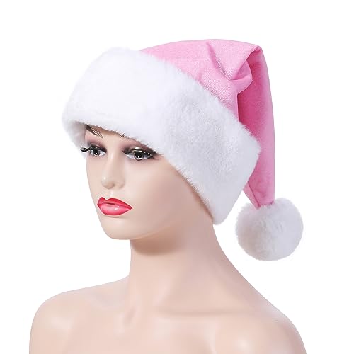 Santa Hat,Adults Unisex Velvet Christmas Hat,New Year Festive Party