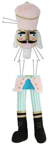 Pastel Nutcracker Decor Kit 33in - 2-Piece Wreath Attachment, Baby Blue & Pink