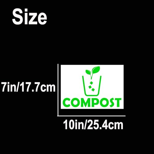 XTRAYXRAY 10x7 Inch Compost White Trash Recycle Sticker Set of 3 for Bins