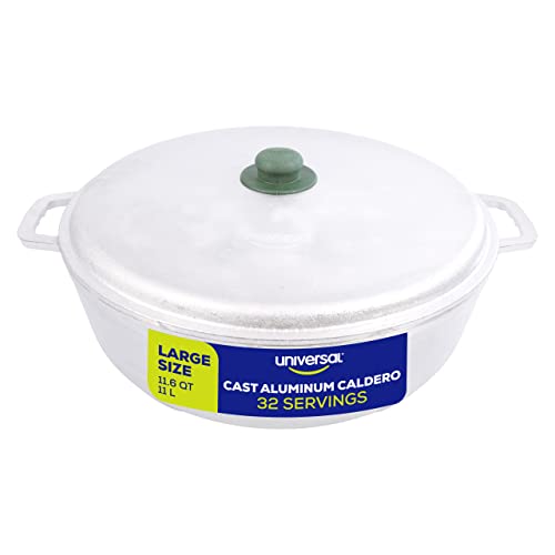 11.6 QT Cast Aluminum Caldero Pot with Lid for Large-Batch Cooking