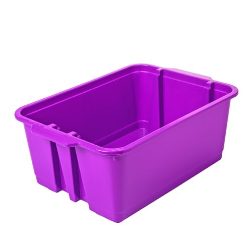 Classroom Stacking Storage Bins - Set of 6 Plastic Organizer Baskets