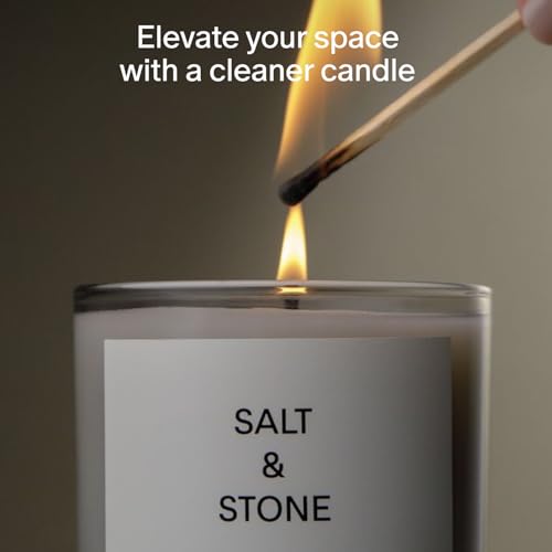 Salt & Stone Santal & Vetiver Scented Candle - 8.5 oz, Warm Woody Fragrance