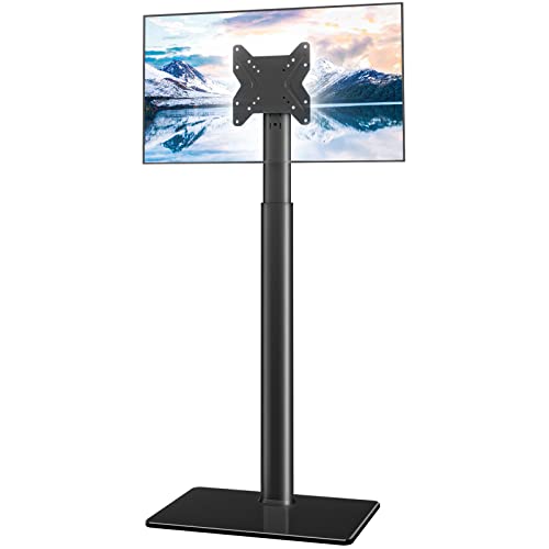 19-43 Inch Swivel Floor TV Stand with Height Adjustment & Tilt - Black