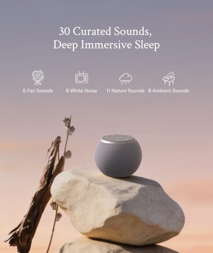 Narelu Gray White Noise Machine for Sleep-Deep Sound Masking, Compact & Powerful