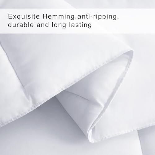 White Twin XL All-Season Cooling Comforter - Duvet Insert for Bed