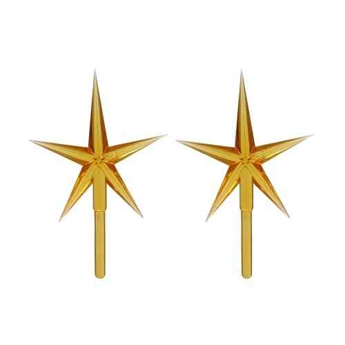 Creative Hobbies Gold Stars for Ceramic Christmas Tree Lights Plastic Light Decorations - Replacement Parts Christmas Tree Ornaments | 2 Pack