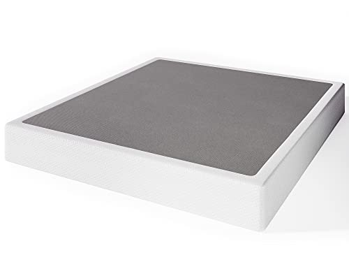 Queen Box Spring 9 Inch Metal Support Frame with Fabric Cover - Heavy Duty, Noise-Free, Easy Assembly