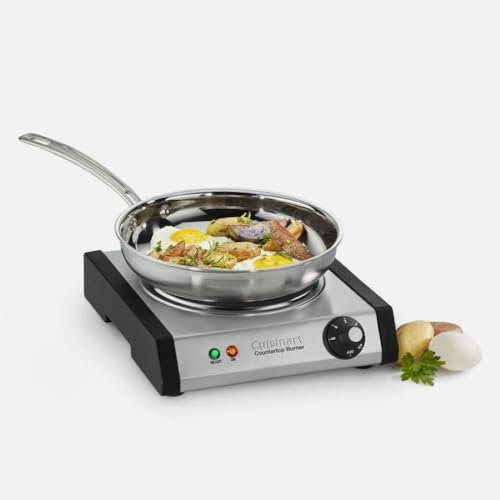 Cuisinart Cast Iron Single Burner - 1300W Portable Stainless Steel Cooktop