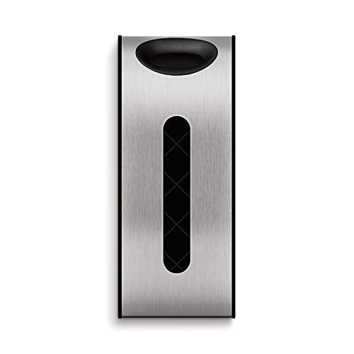 simplehuman Wall Mount Grocery Bag Dispenser - 1 Pack, Brushed Stainless Steel