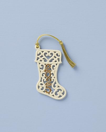 Lenox 2025 Holiday Stocking Ornament - Christmas Hanging Decoration