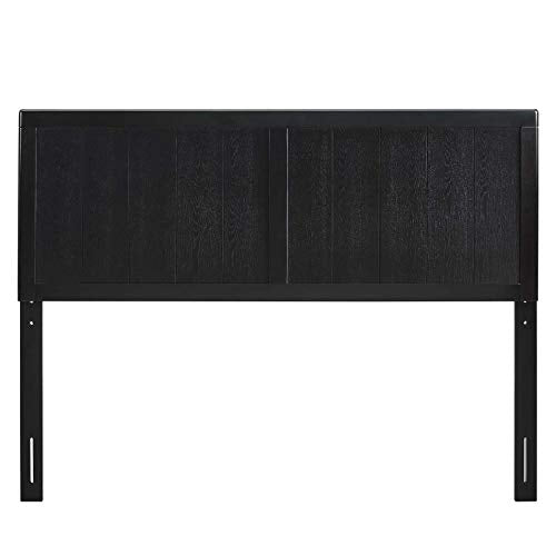 Twin Wood Headboard for Bed Frame - Mid-Century Modern, Black