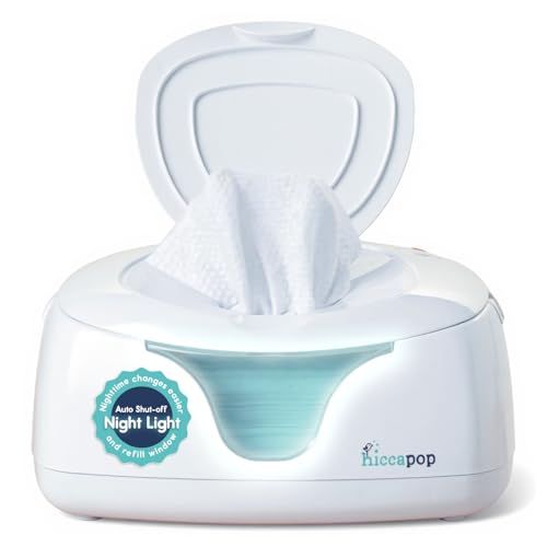 Hiccapop Baby Wipe Warmer & Dispenser - White, Keeps Wipes Moist & Warm