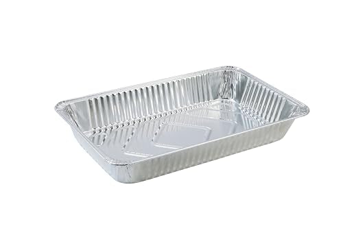 20 Pack Large Disposable Aluminum Roasting & Baking Pans 21x13 Inch Full Size