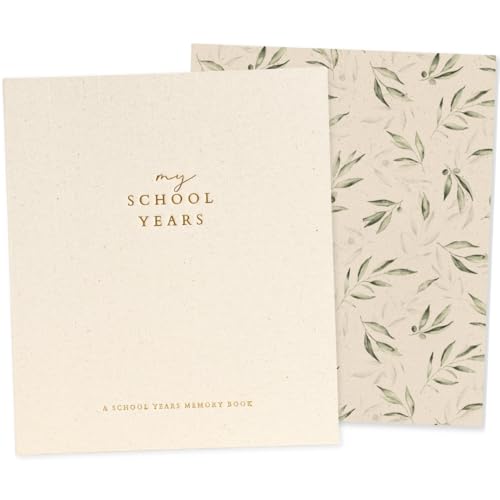 School Years Memory Book & Photo Album Keepsake - Beige, Preschool to 12th Grade