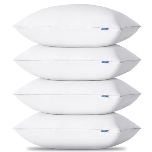 CozyLux Standard Size Bed Pillows Set of 4 - 18x26 Inches, Medium Support