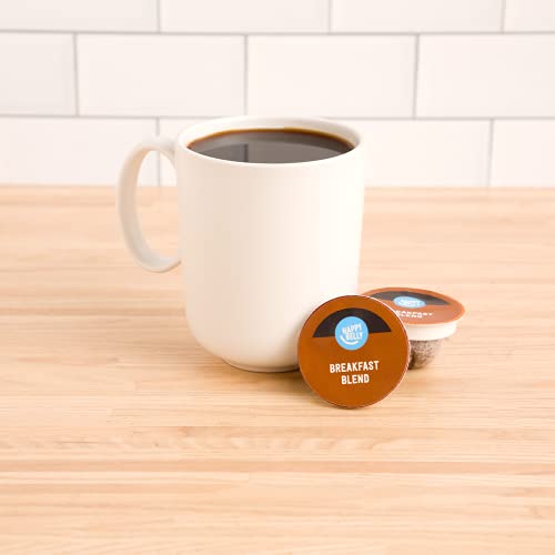 Happy Belly Breakfast Blend Coffee Pods - 96 Count, Light Roast, Compostable, Compatible with K-Cup Brewer