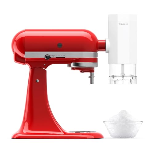 Shave Ice Attachment for Kitchenaid Stand Mixer with 8 Ice Molds - Snow Cone Shaver, Coarse & Fine Blades