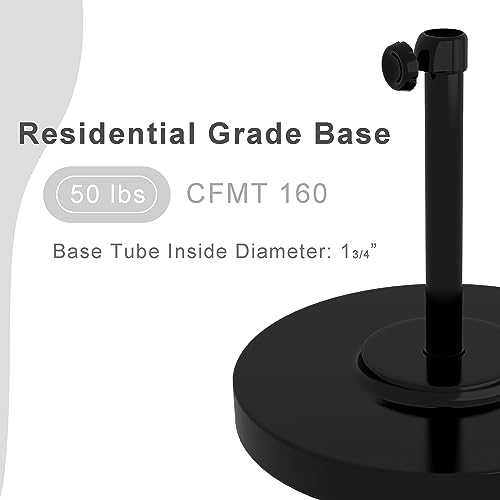 California Umbrella 50 lbs. Round Concrete Weighted Umbrella Base - Black, One Size, CFMT160-Black
